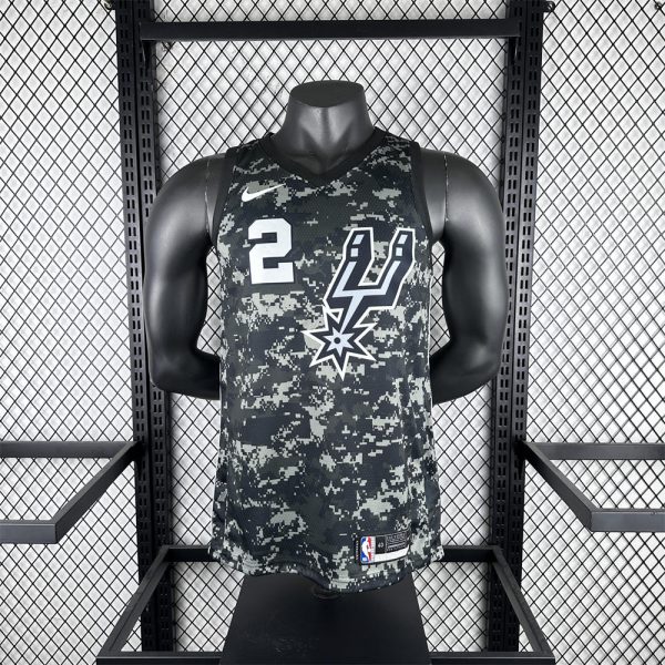 NBA San Antonio Spurs V-Neck Camouflage jersey LEONARD#2 S-XXL