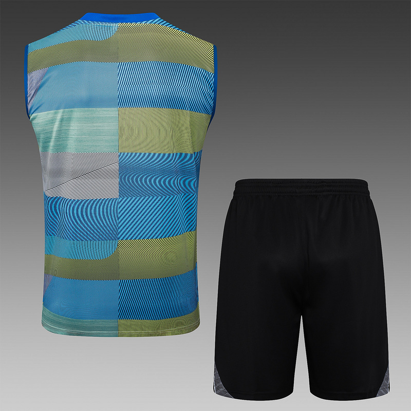 2025/26 Real Madrid blue-green Training Set Shirt and Shorts
