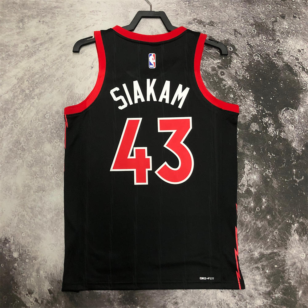 NBA Toronto Raptors V-Neck Black jersey SIAKAM#43 S-XXL