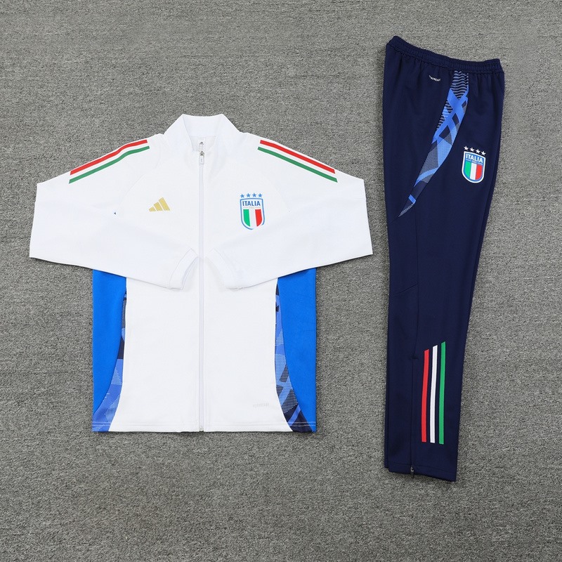 2024 Italy White Jacket Training Suit Set Football Team Shirt Sports Fashion