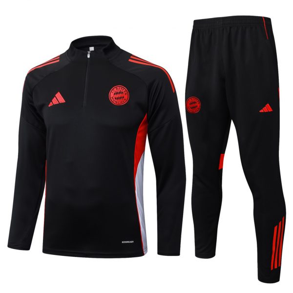 202526 Bayern Munich black Long-sleeved half-pull training kit Football team kit
