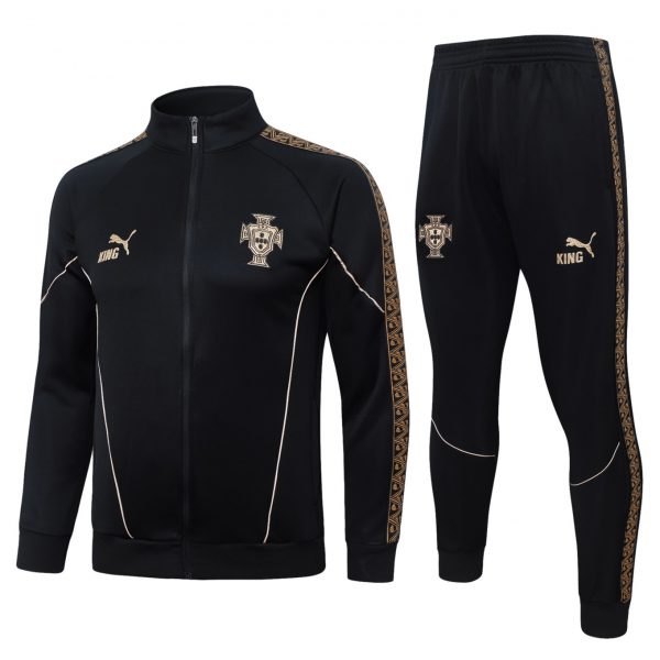 2026 Portugal Black Jacket Training Suit Set