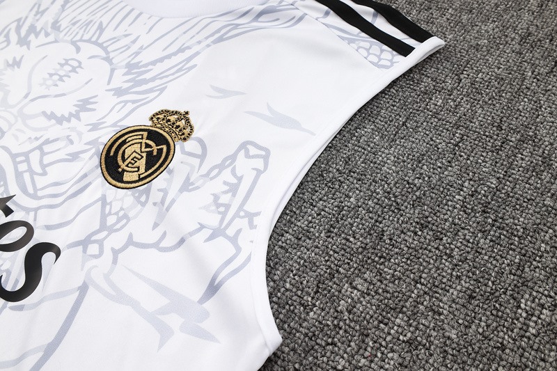 24/25 Real Madrid White Training Set Shirt and Shorts