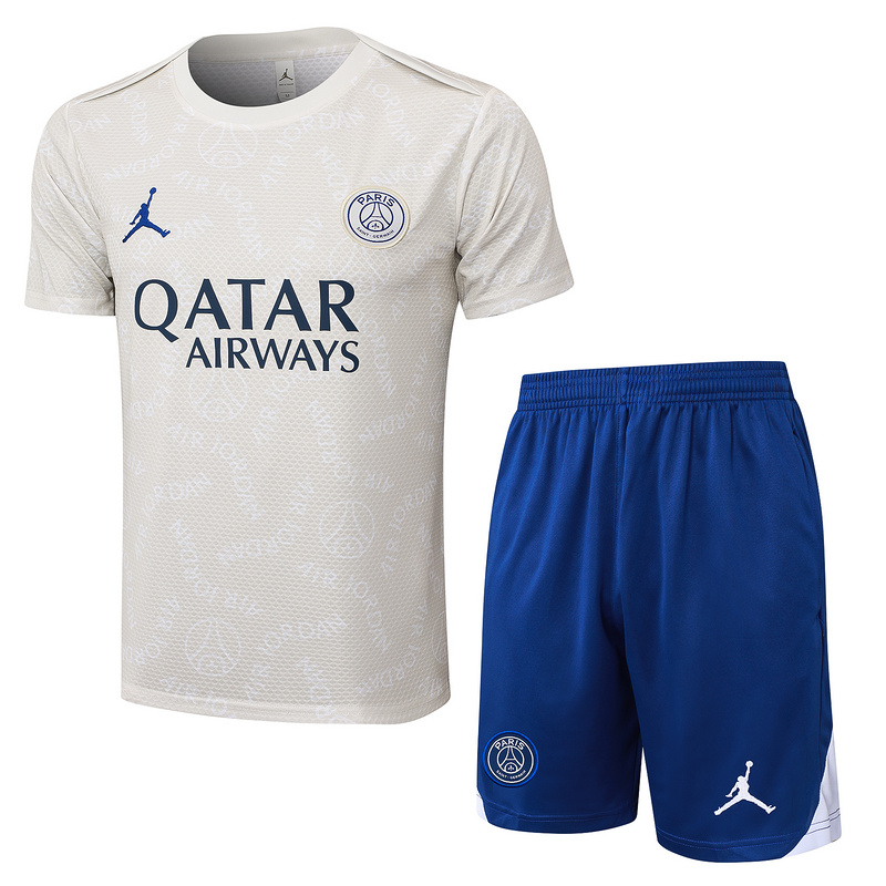 2025/26 Paris Light gray Training Set Shirt and Shorts