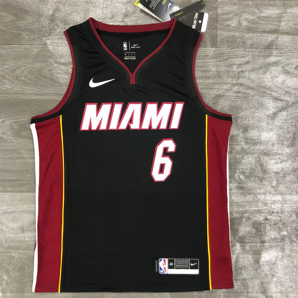 NBA Miami Hearts V-Neck Black Jersey JAMES#6 S-XXL