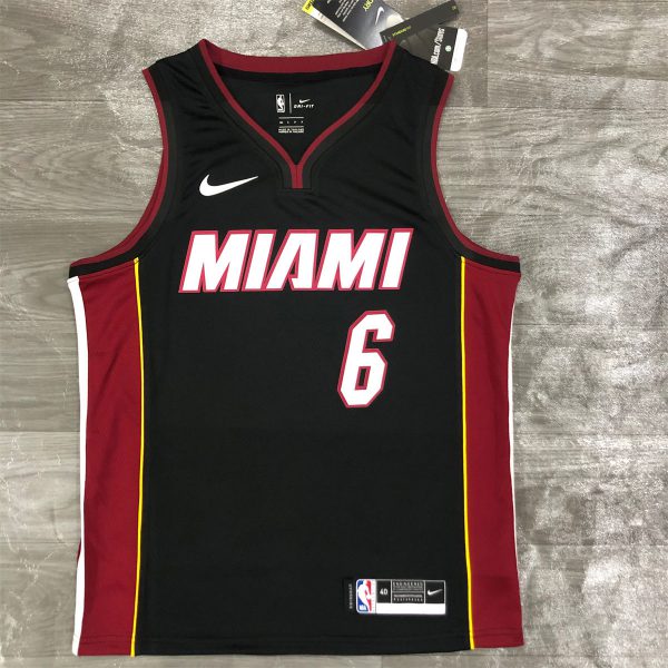 NBA Miami Hearts V-Neck Black Jersey JAMES#6 S-XXL