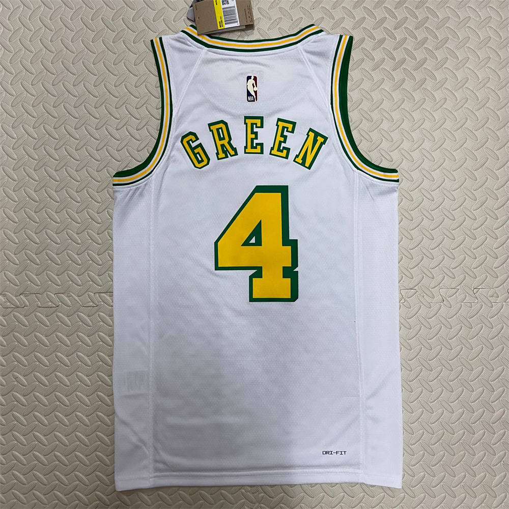 NBA Houston Rockets Round Neck White Jersey GREEN#4 S-XXL