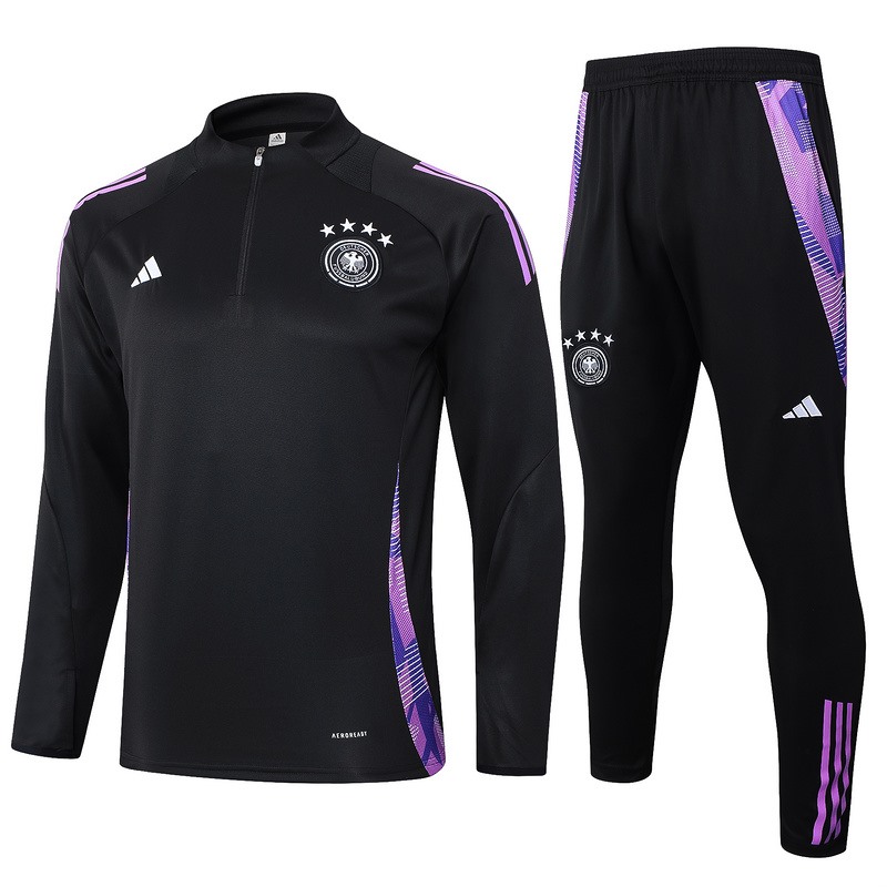 24/25 Germany Black Long-sleeved half-pull training kit Football team kit