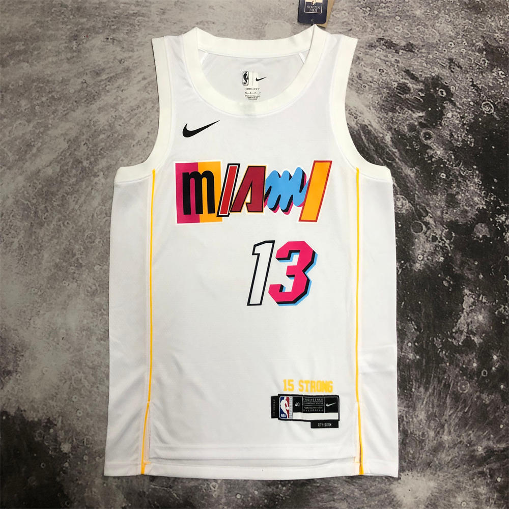 NBA Miami Hearts Round Neck City Edition White Jersey ADEBAYO#13 S-XXL