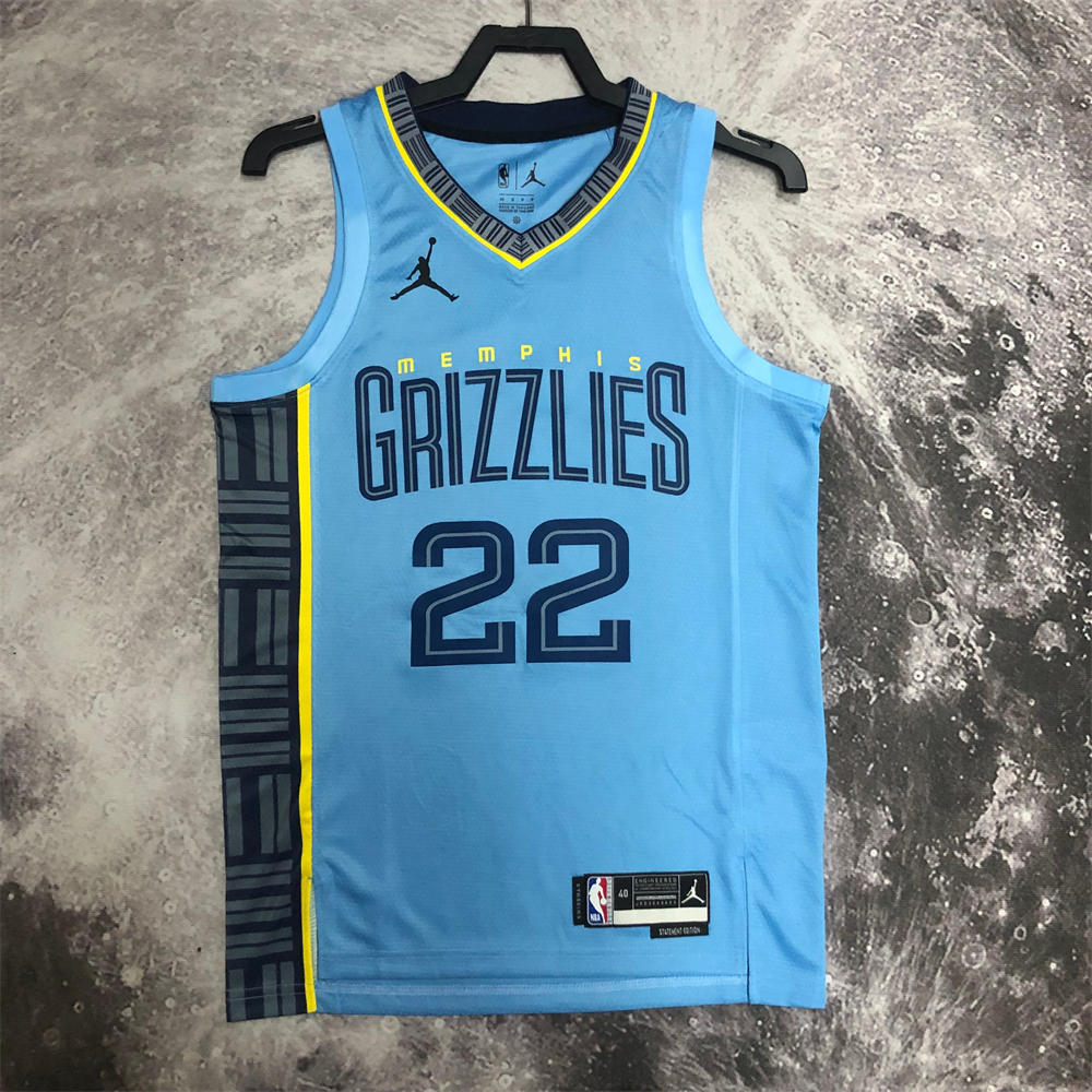 NBA Memphis Grizzies V-Neck Blue Jersey BANE#22 S-XXL