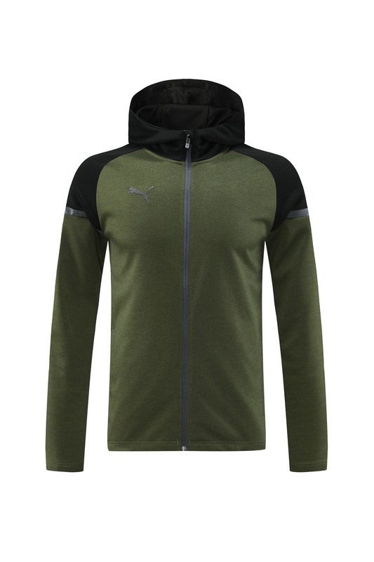 2024 Puma Blackish green Hoodie Jacket Kit Set Football Team Shirt Sports Fashion