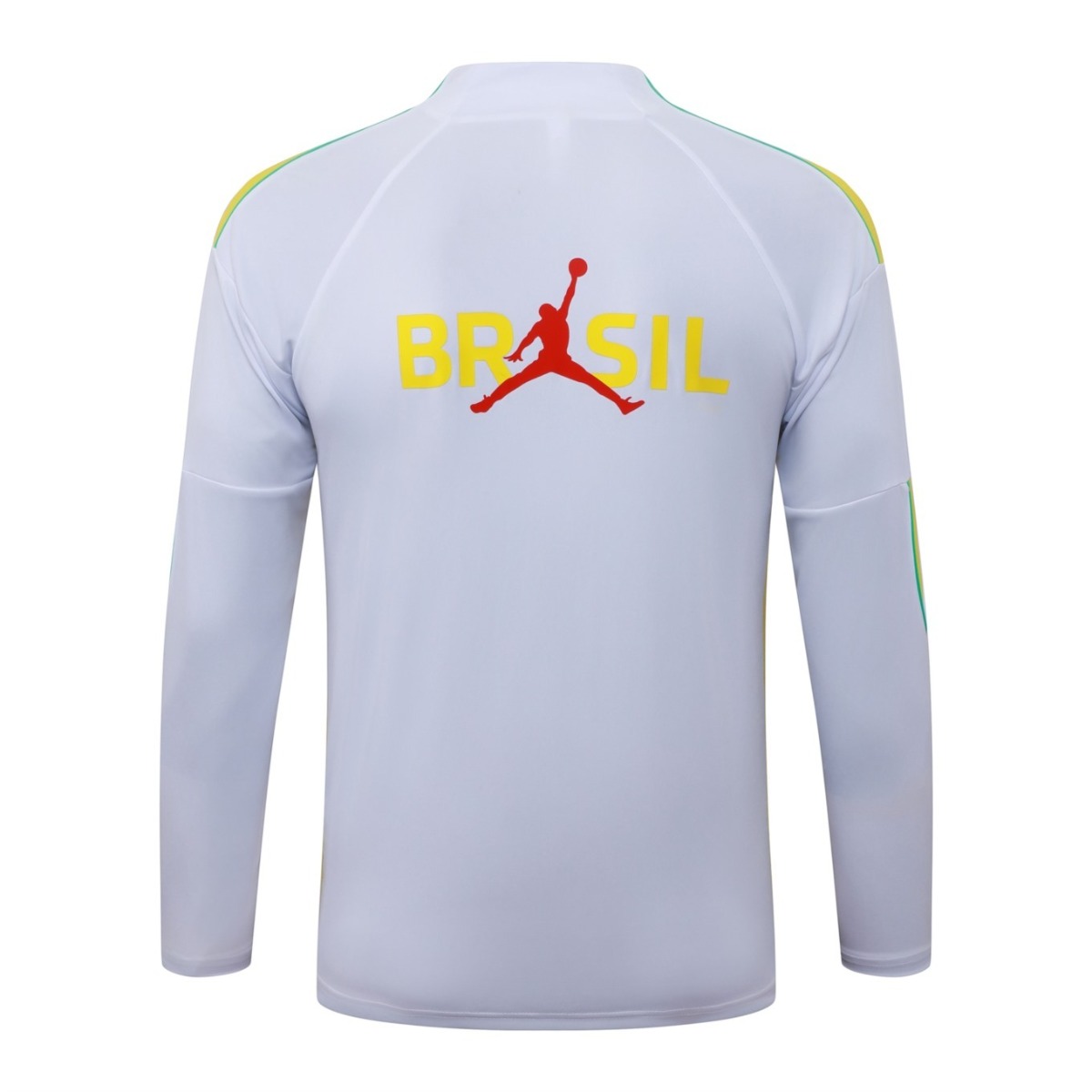2026 Brazil White Long-sleeved half-pull training kit