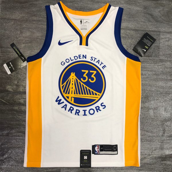 NBA Golden State Warriors V neck White Jersey WISEMAN#33 S-XXL