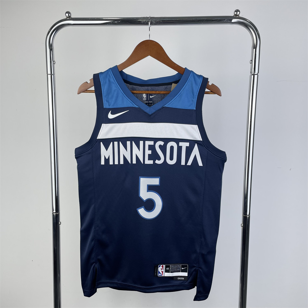 NBA Minnesota Timberwolves 2023 V-Neck Black Jersey EDWARDS#5 S-XXL