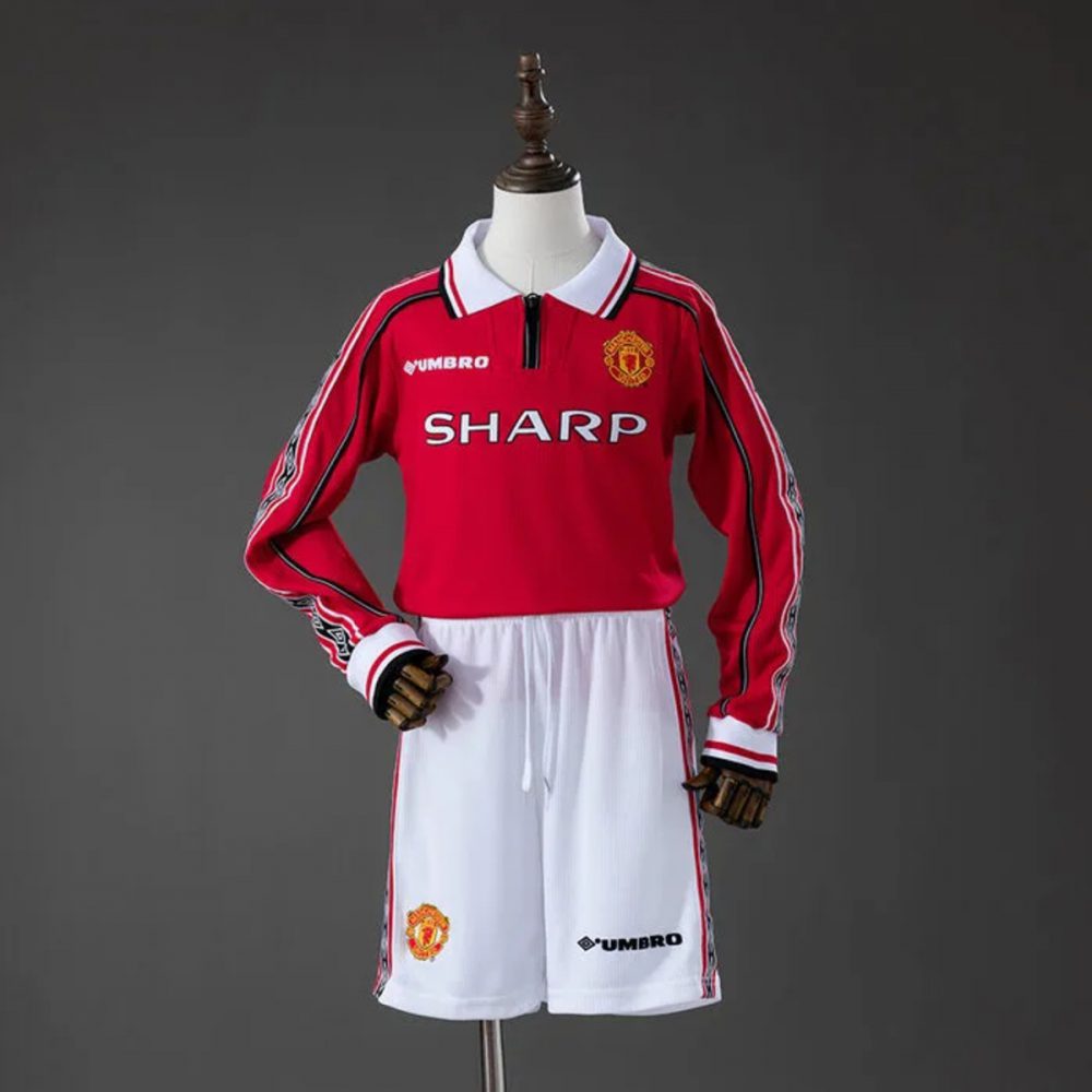 Retro Manchester United 1998/99 Home Kid Kits Long Sleeve