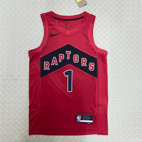 NBA Toronto Raptors V-Neck Red Jersey McGRADY#1 S-XXL