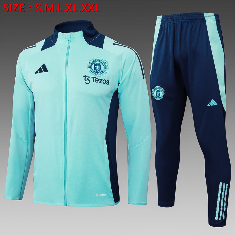 2024/25 Manchester United Light green Jacket Training Suit Set Football Team Shirt Sports Fashion