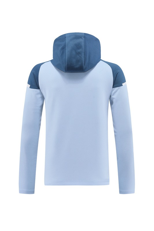 2024 Manchester City Grey Blue Hoodie Jacket Kit Set Football Team Shirt Sports Fashion