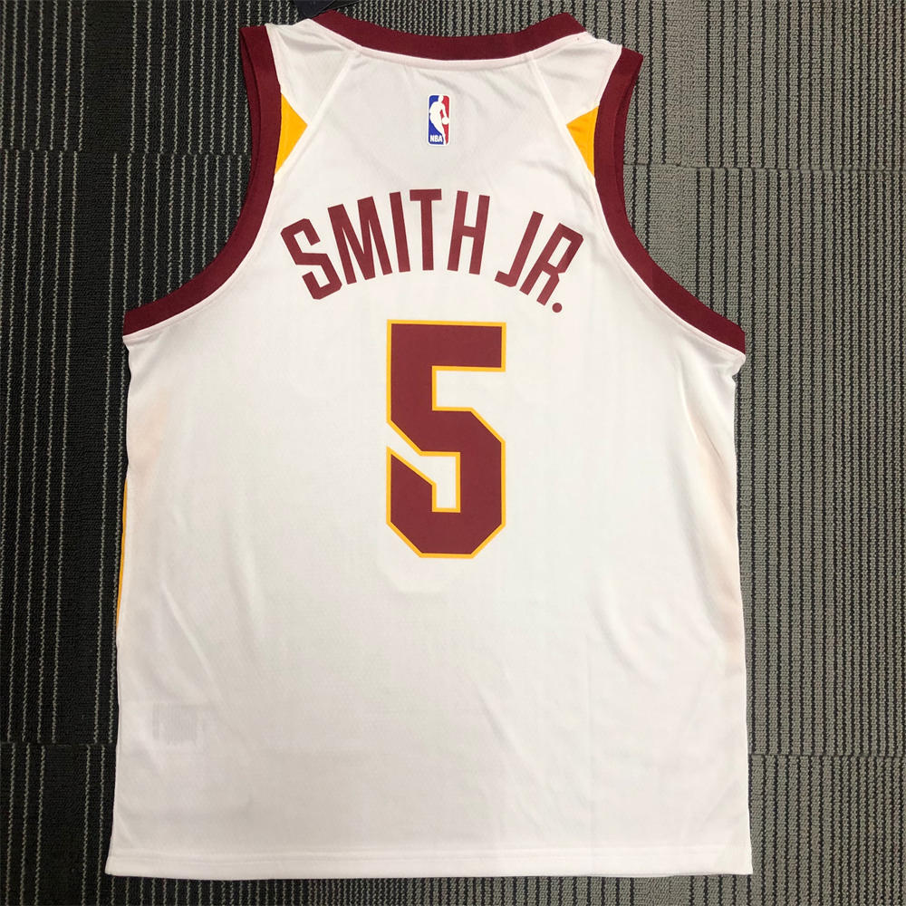 NBA Cleverland Cavaliers V-Neck White jersey SMITH JR.#5 S-XXL