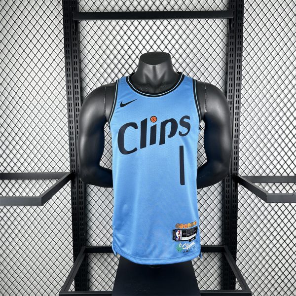 NBA Los Angeles Clippers 24/25 City Edition Round Neck Blue Jersey HARDEN#1 S-XXL