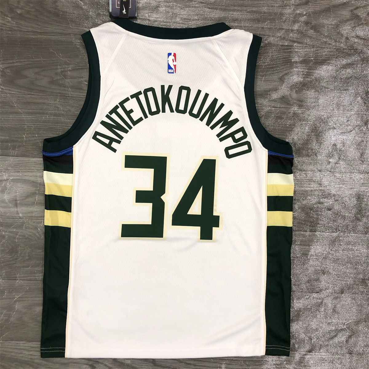 NBA Milwaukee Bucks V-Neck White jersey ANTETOKOUNMPO#34 S-XXL