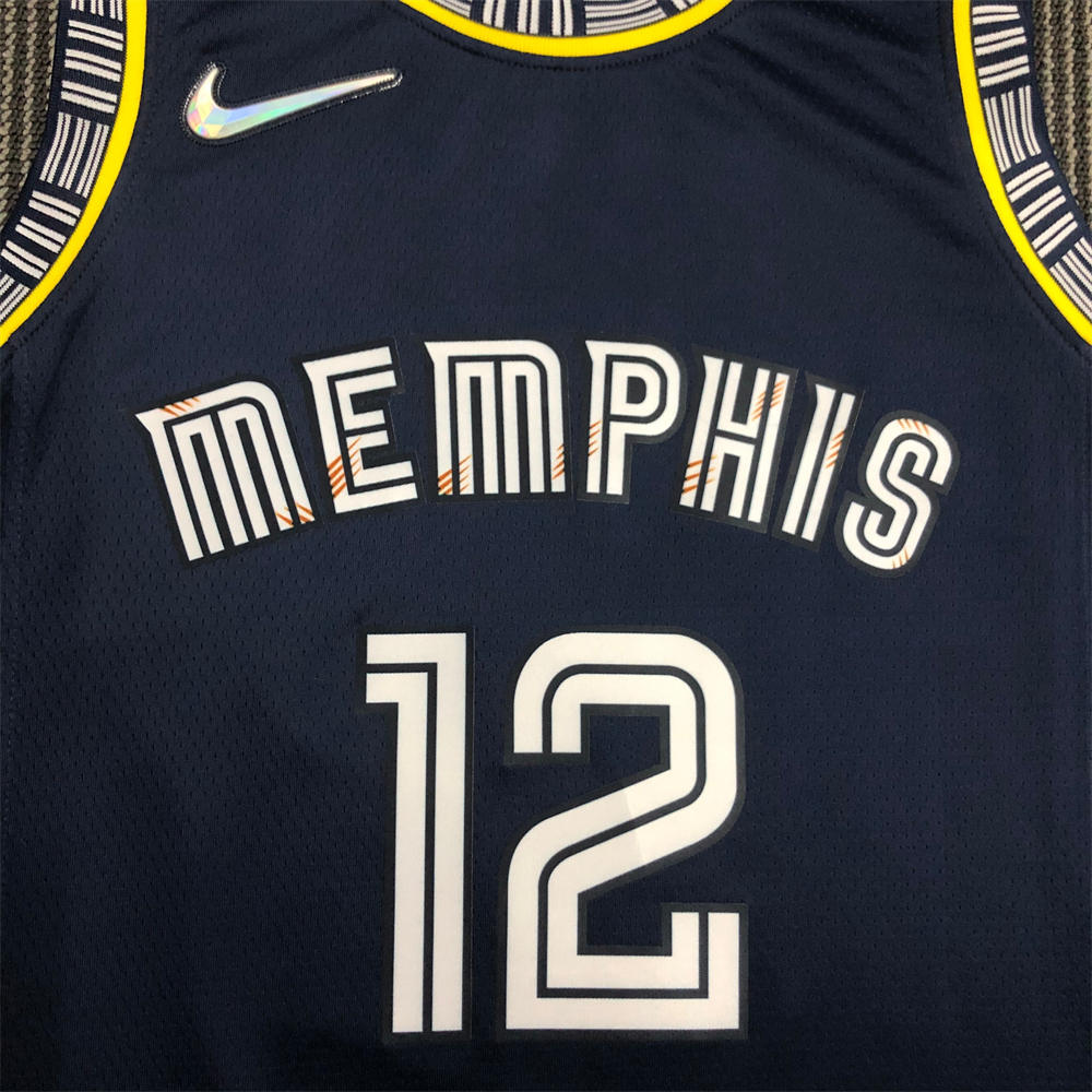 NBA Memphis Grizzies Round Neck Black Jersey MORANT#12 S-XXL