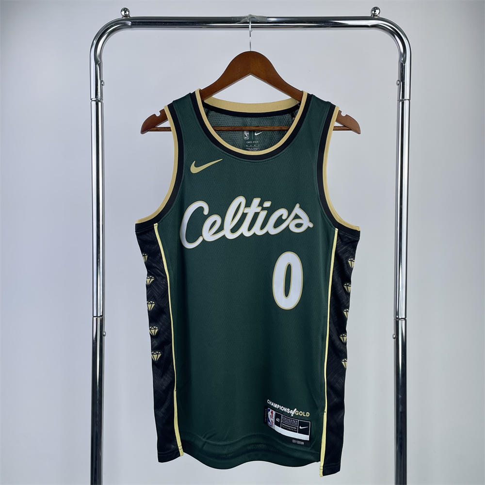 NBA Boston Celtics Round neck Deep Green Jersey Tatum#0 S-XXL