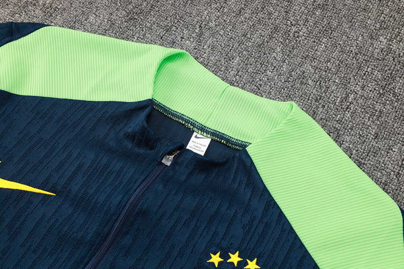 24/25 Brazil Blue Long-sleeved half-pull training kit Football team kit