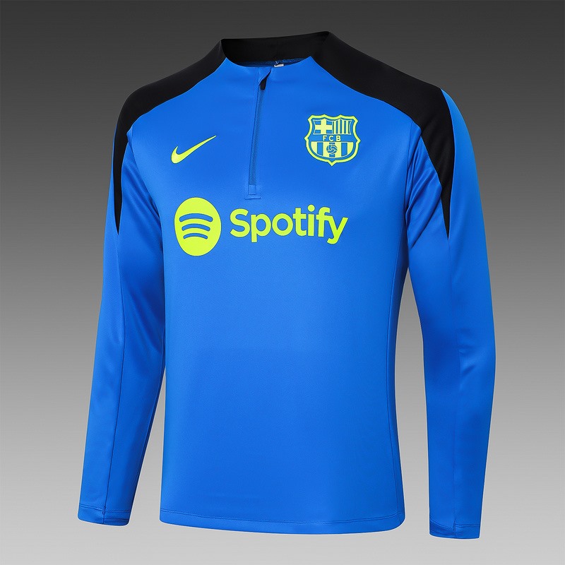 24/25 Barcelona Blue Long-sleeved half-pull training kit Football team kit