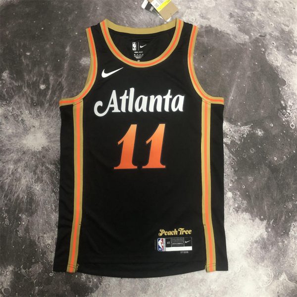 NBA Altanta Hawks Round Neck Black Jersey YOUNG#11 S-XXL