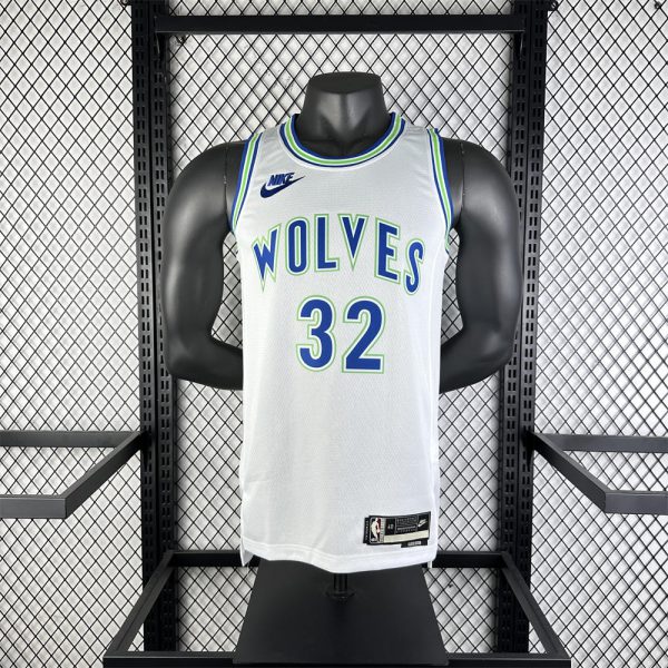 NBA Minnesota Timberwolves Retro Roud White Jersey TOWNS#32 S-XXL