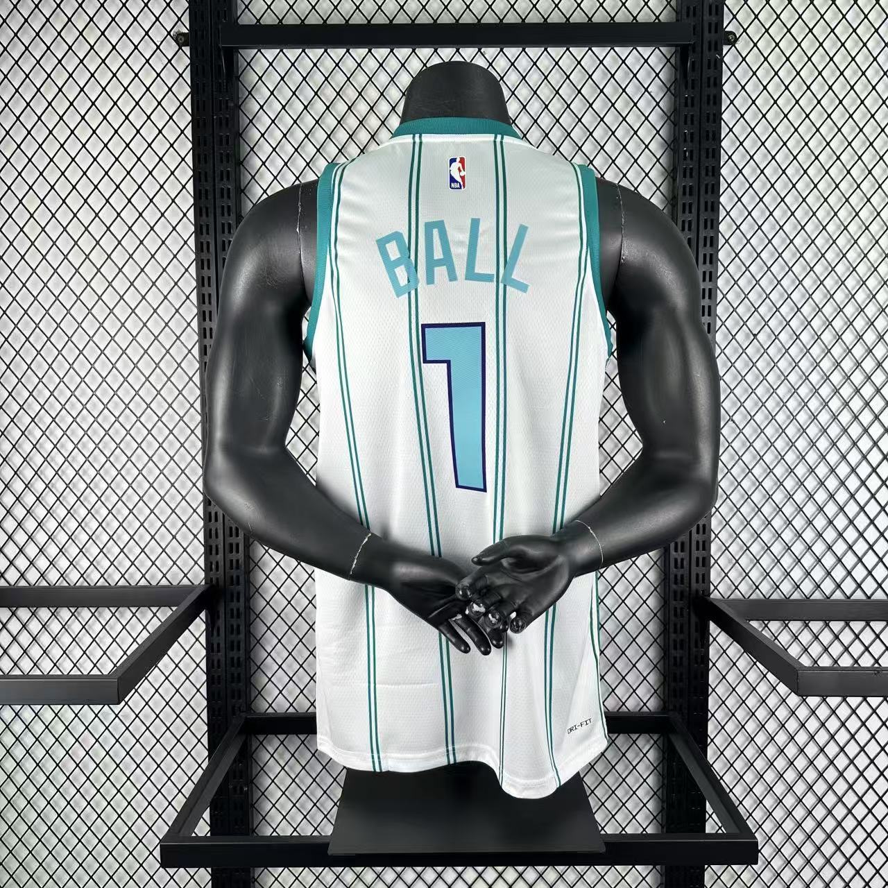 NBA Charlotte Hornets V-Neck White Jersey BALL#1