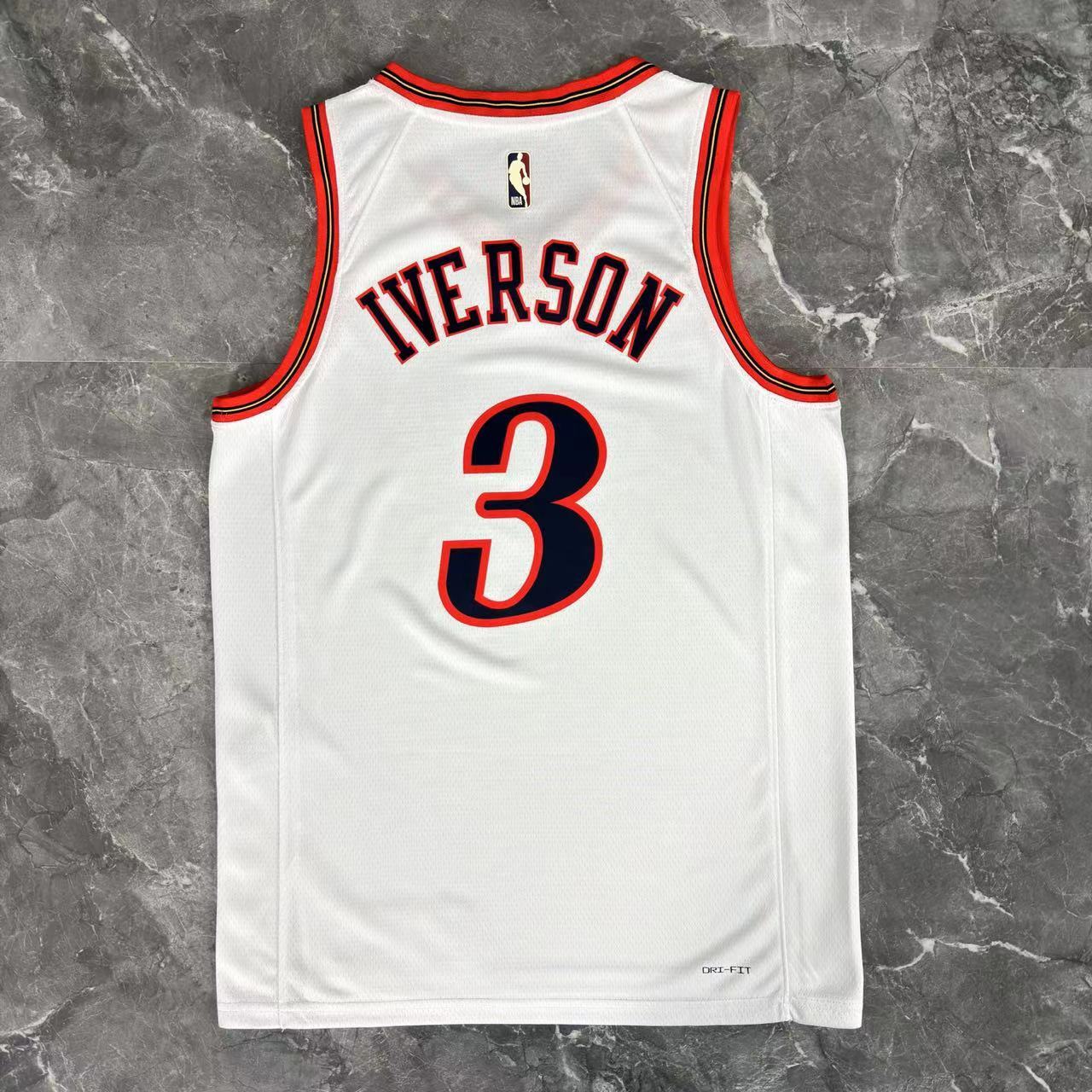 NBA Philadelphia 76ers 2026 Vintage Style White Jersey Iverson#3