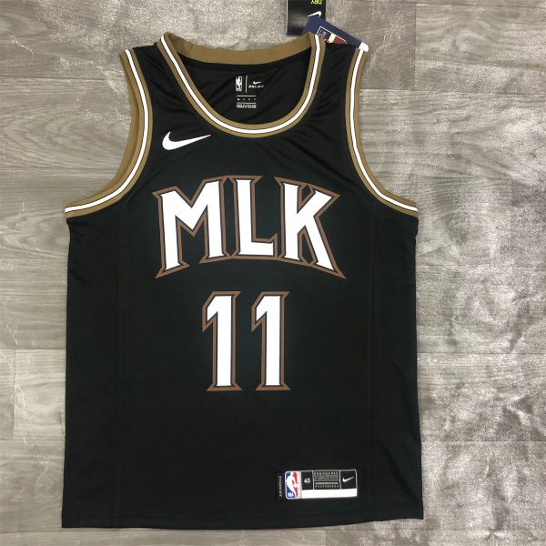 NBA Altanta Hawks Round Neck Black Jersey YOUNG#11 S-XXL