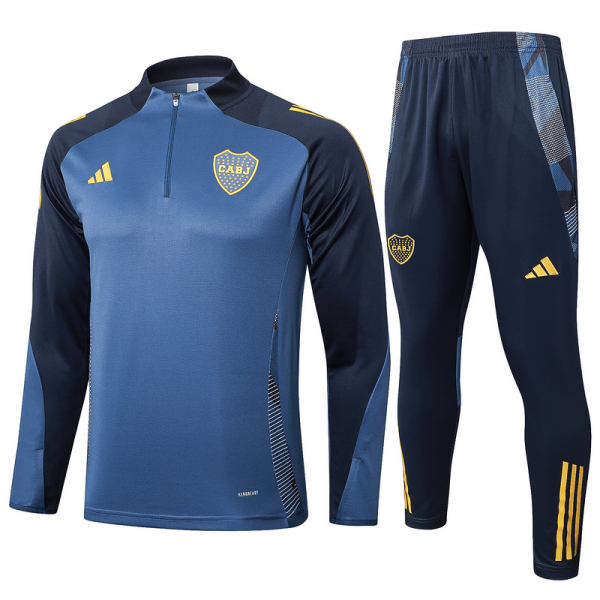 24/25 Boca Medium Blue Long-sleeved half-pull training kit Football team kit