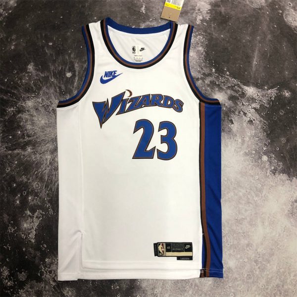 NBA Washington Wizards Round Neck White Retro Style Jersey S-XXL