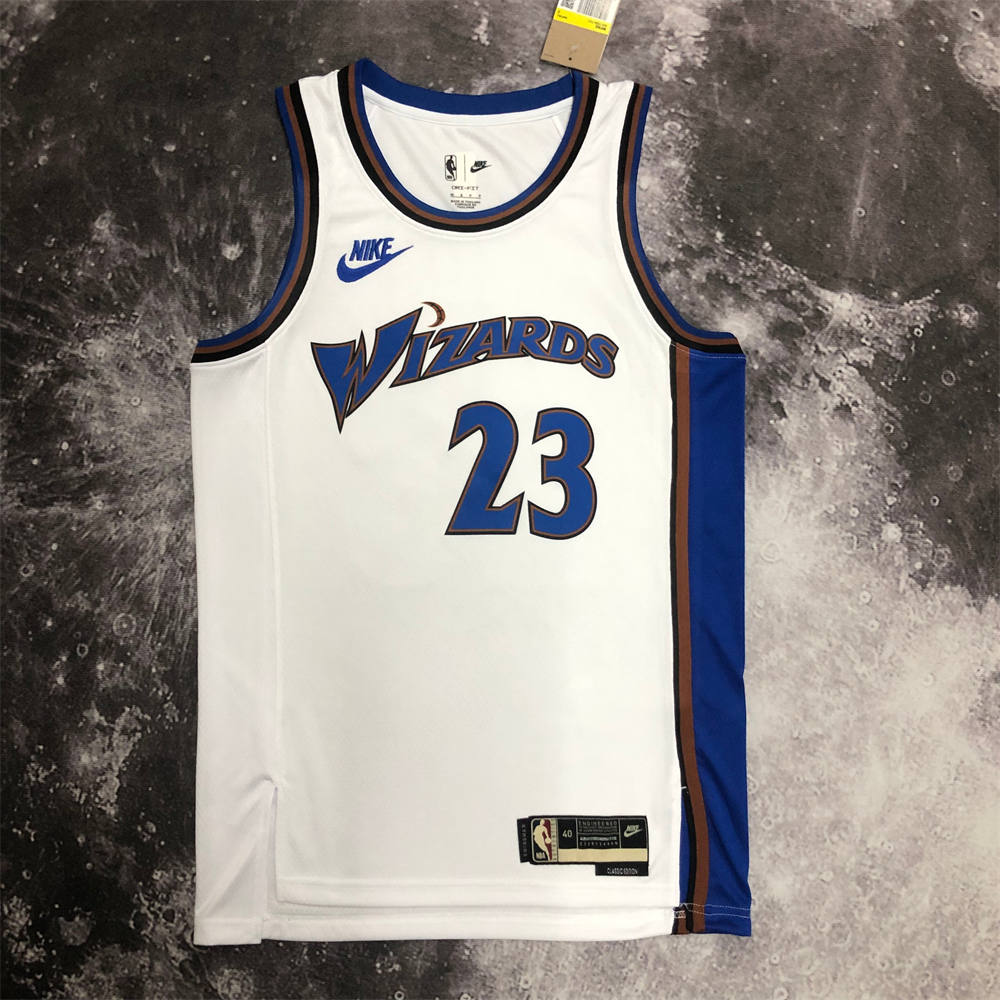 NBA Washington Wizards Round Neck White Retro Style Jersey S-XXL