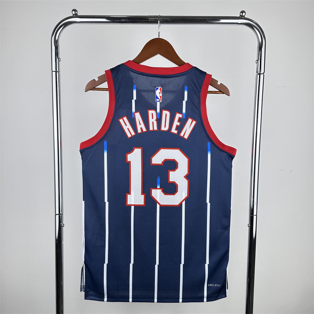 NBA Houston Rockets 2023 V-Neck Balck Jersey HARDEN#13 S-XXL