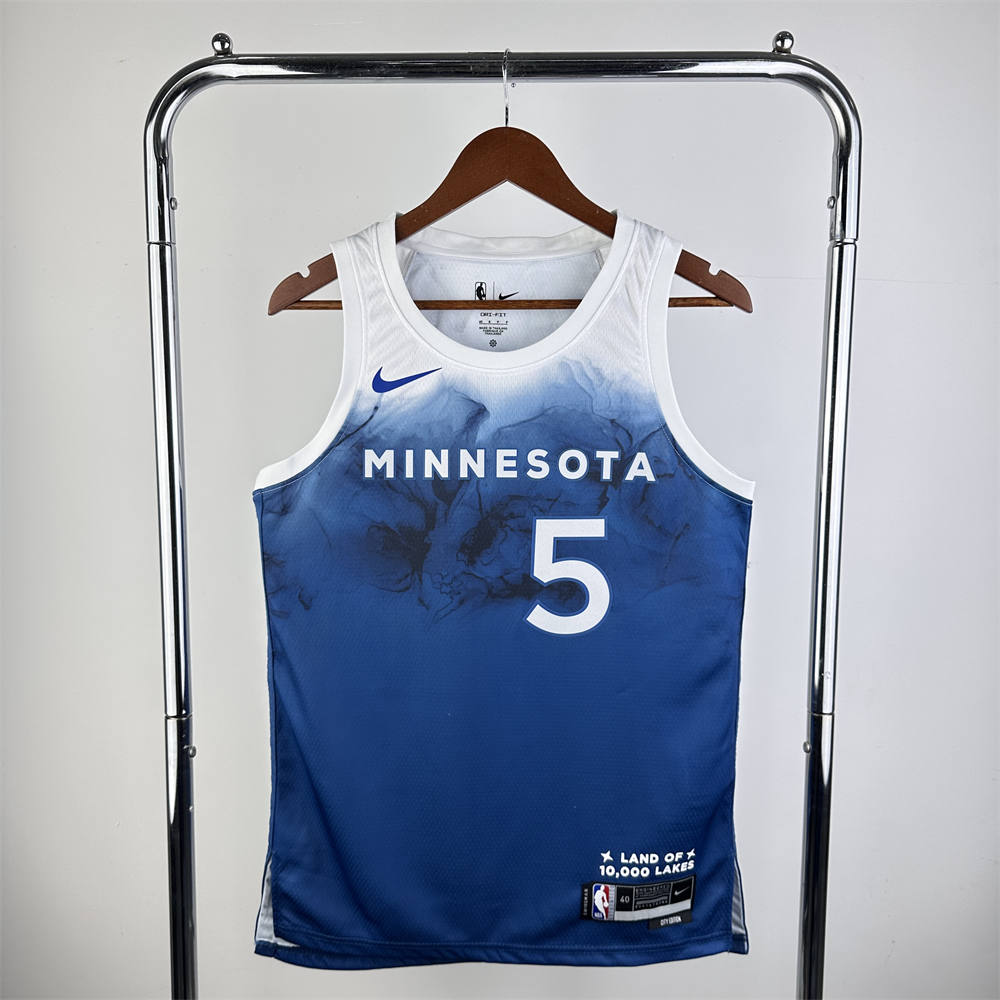 NBA Minnesota Timberwolves 2024 Round Neck City Edition Jersey EDWARDS#5 S-XXL