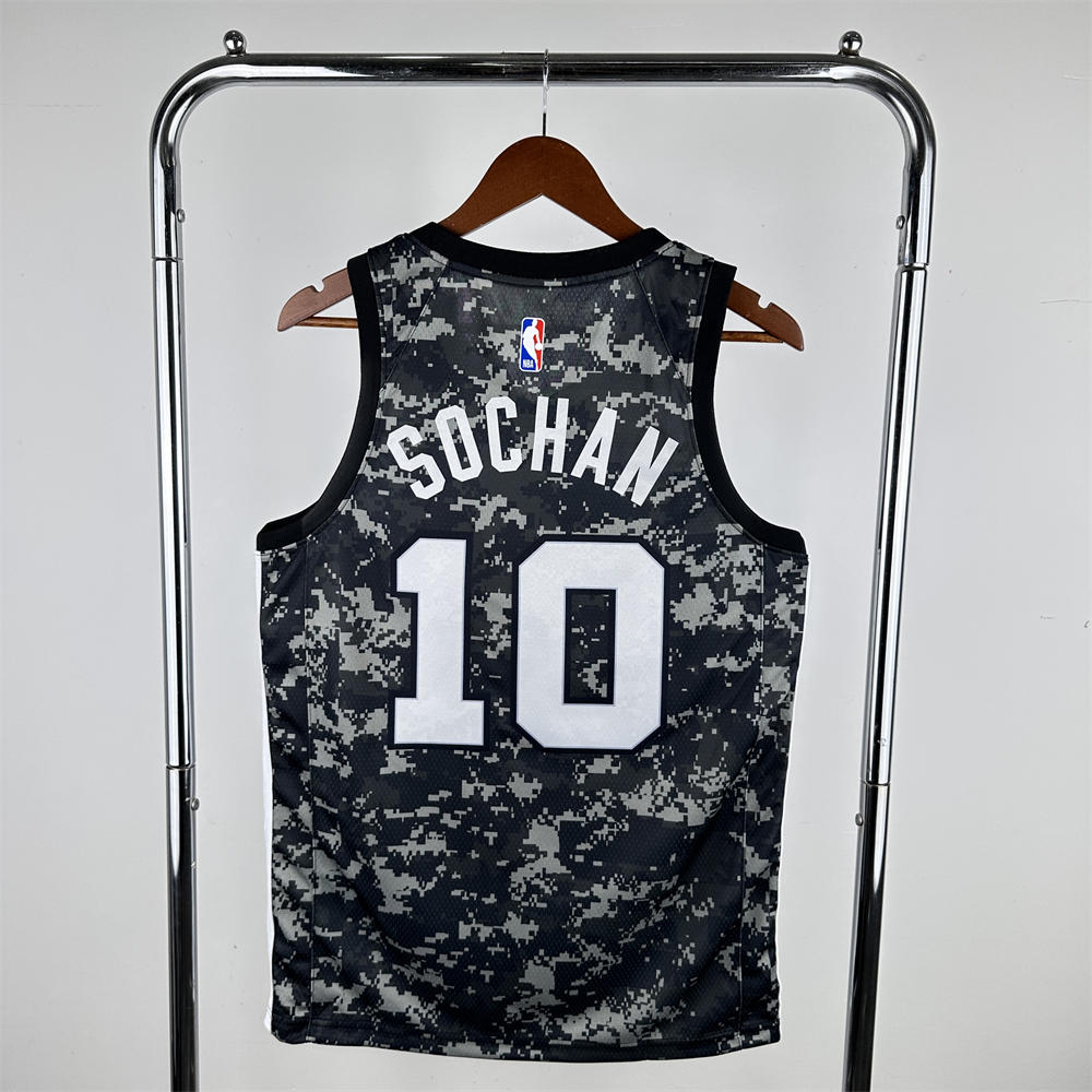 NBA San Antonio Spurs V-Neck Camouflage jersey SOCHAN#10 S-XXL