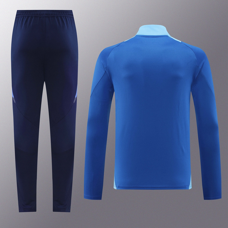 2024 Adidas Blue Long-sleeved half-pull training kit Football team kit
