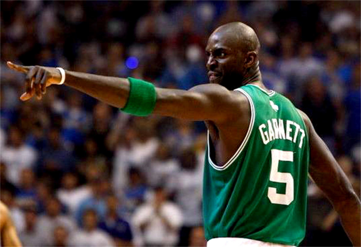NBA Boston Celtics round neck Retro Green Jersey Garnrtt#5 S-XXL