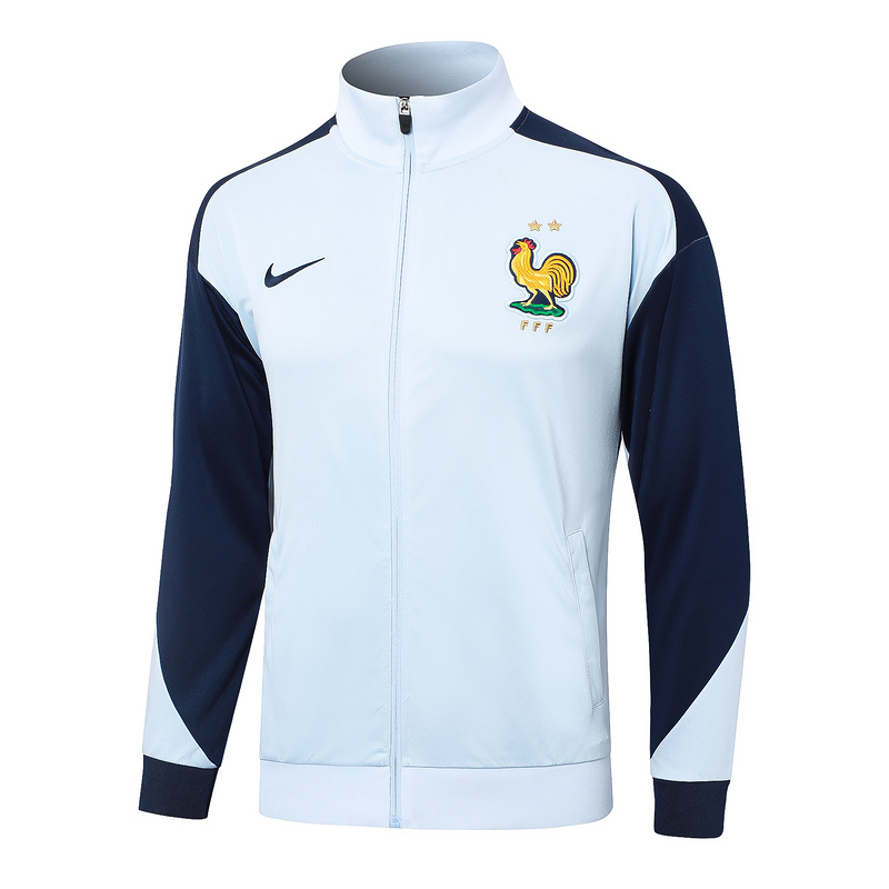 2024/25 France Blue Jacket Training Suit Set Football Team Shirt Sports Fashion