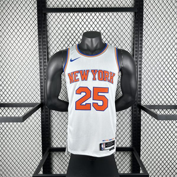 NBA New York Knicks RoundNeck White jersey BRIDGES#25 S-XXL