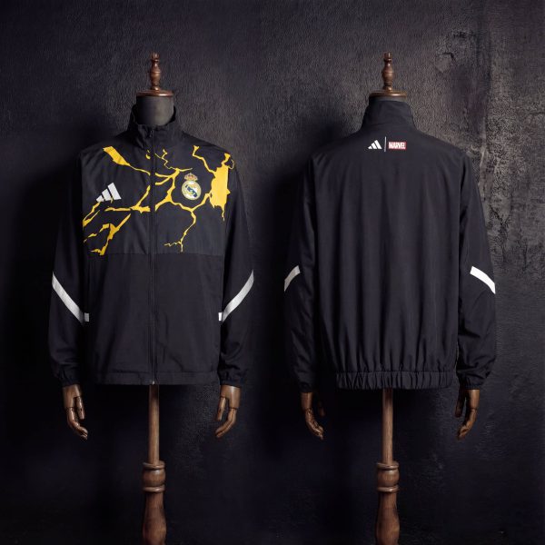 2025/26 Real Madrid Black Windbreaker Sport Unifom