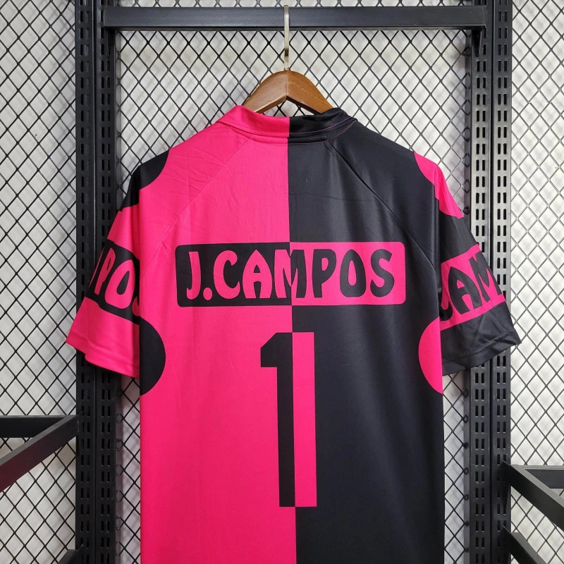 Retro Mexico 1998 World Cup Goalkeeper Pink and Black jersey Fan Version J.CAMPOS Number 1
