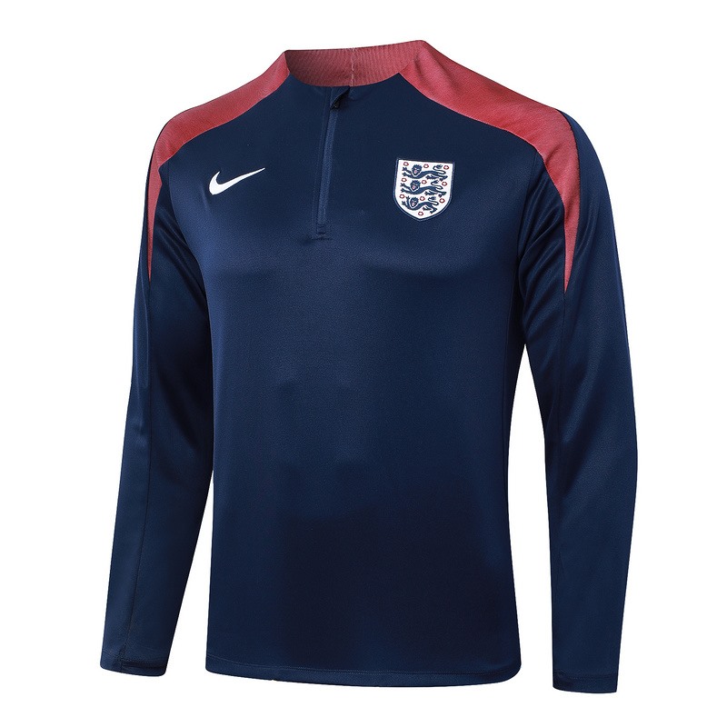 2024 England Royal Blue Long-sleeved half-pull training kit Football team kit