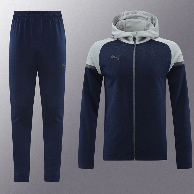 2024 Puma Royal Blue Hoodie Jacket Kit Set Football Team Shirt Sports Fashion