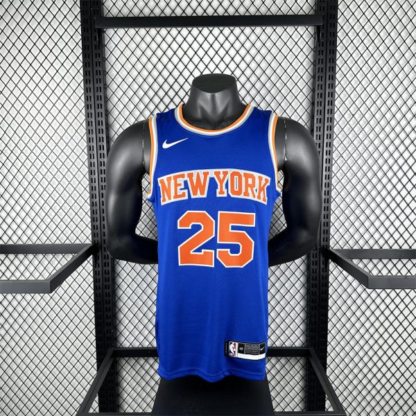 NBA New York Knicks Round Neck Blue jersey BRIDGES#25 S-XXL