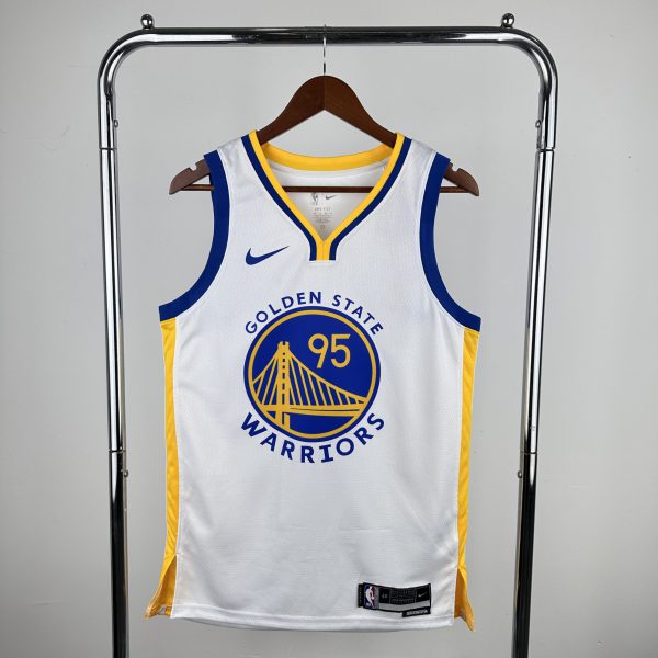 NBA Golden State Warriors 2023 V-Neck White Jersey ANDERSON#95 S-XXL